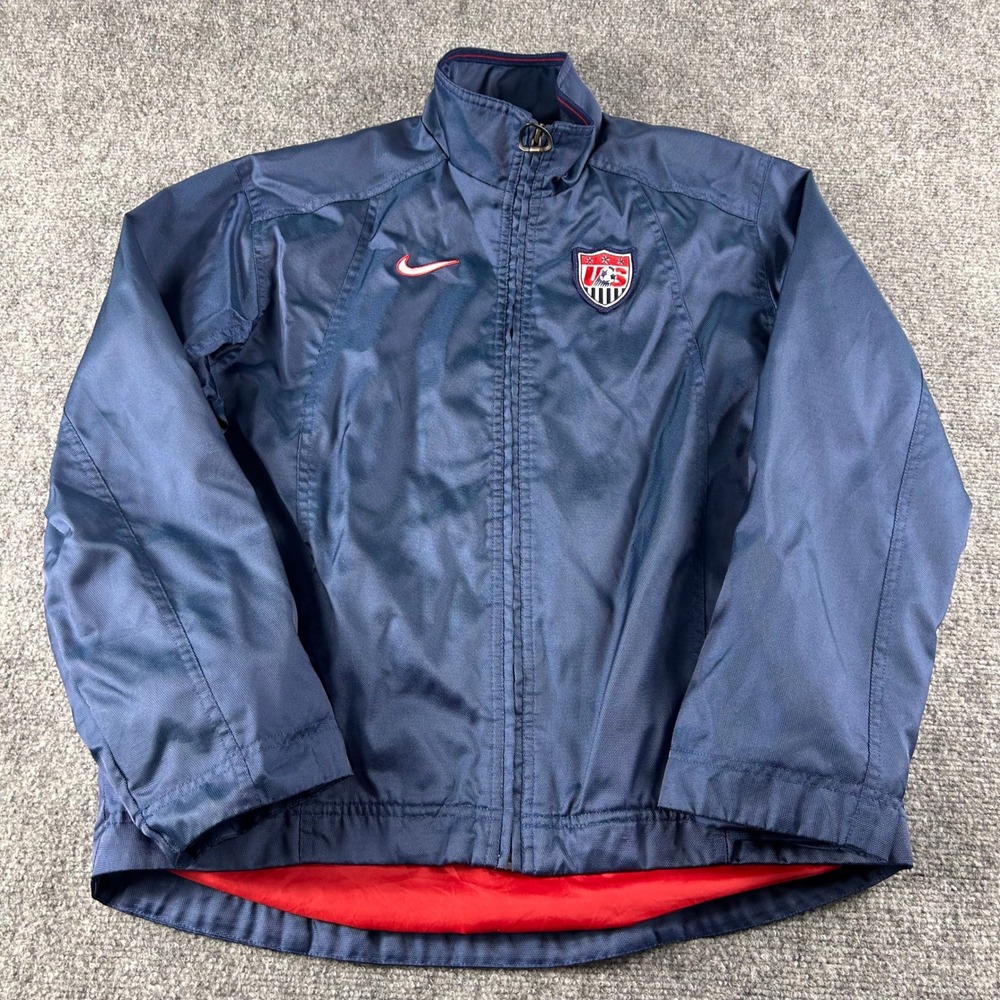 Vintage Nike Jacket Womens Small 4-6 Navy Blue US Soccer Federation Full Zip USA
